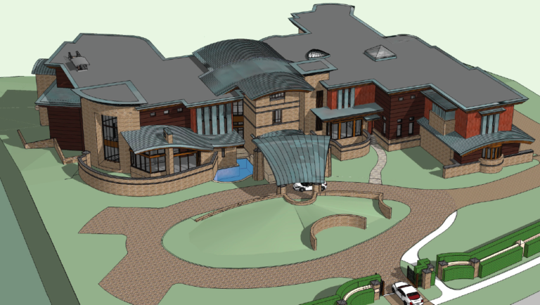 Entry Perspective Rendering of 916 Palmer Avenue.