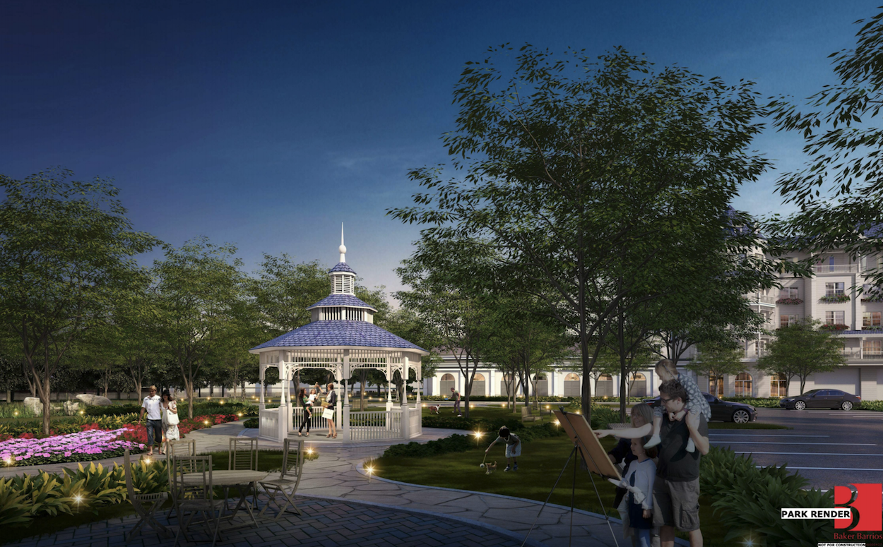 A rendering of the proposed Henderson Hotel along Lake Killarney.